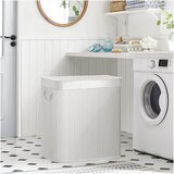 Songmics Koš za perilo 150 L, bel bambus | Shoptok.si