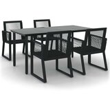  5-dijelni vrtni blagovaonski set od PVC ratana crni | shoptok.hr
