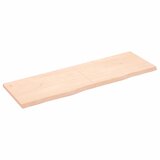 vidaXL Stenska polica 160x50x4 cm neobdelana trdna hrastovina, (20810753) Cene