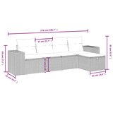  5-dijelni set vrtnih sofa s jastucima bež od poliratana | shoptok.hr