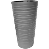  Visoka okrugla posuda za biljke Bora (Vanjska dimenzija (ø x V): 40 x 75 cm, Plastika, Siva) u