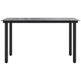  Vrtni stol - Blagovaonski stol crni 200x100x74 cm čelik i kaljeno staklo | shoptok.hr