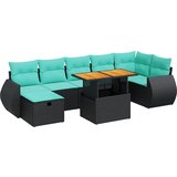  8-dijelni set vrtnih sofa od poliratana s jastucima crni bagrem | shoptok.hr