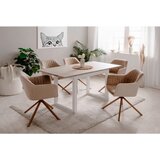 MID.YOU Jedilna miza , bela, peščene barve | Shoptok.si