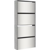 Maison Chic Omarica za obutev - Kopa za čevlje z ogledalom 4-nadstropna siva 63x17x134 cm, (21778202) Cene