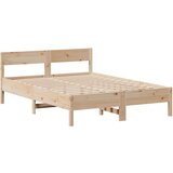 vidaXL Krevet s regalom za knjige bez madraca 120x190 cm od borovine | shoptok.hr
