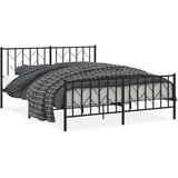  Metalni okvir kreveta uzglavlje i podnožje crni 160x200 cm | shoptok.hr