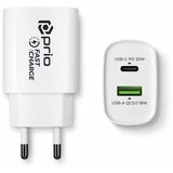 Prio Fast Charge zidni punjač 20W PD (USB C) + QC 3.0 (USB A) bijeli Cijene