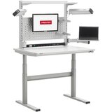 Treston Delovna miza z električno nastavitvijo višine, ESD-izvedba, ŠxG 900 x 800 mm | Shoptok.si