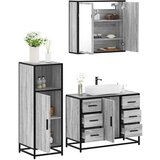 Maison Chic Kopalniški sestavi - Kopalniško pohištvo 3 kosi siva sonoma inženirski les, (21787623) | Shoptok.si