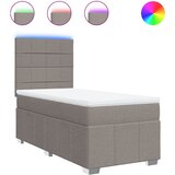 vidaXL Box spring postelja z vzmetnico taupe 80x200 cm blago, (21306556) | Shoptok.si