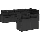 vidaXL Sedežna garnitura z blazino 9 pcs Črna Poly ratan, (5000142892) | Shoptok.si