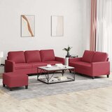 vidaXL 3-dijelni set sofa s jastucima boja vina od umjetne kože | shoptok.hr