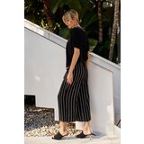 Marisse Black Striped Culottes | Shoptok.si