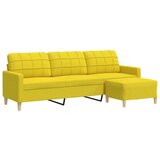  Trosjed s tabureom svjetložuti 210 cm od tkanine | shoptok.hr