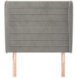  Uzglavlje s ušima svjetlosivo 103x23x118/128 cm baršunasto | shoptok.hr