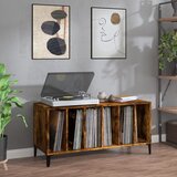 vidaXL Omarica za gramofonske plošče dim. hrast 100x38x48 cm inž. les | Shoptok.si