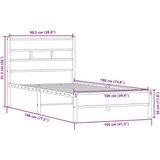 vidaXL Posteljni okvir brez vzmetnice hrast 100x190 cm inženirski les Cene