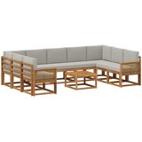  Set vanjskih sofa 10 kom. Prirodna i svjetlosiva | shoptok.hr