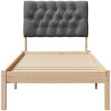  Krevetni okvir s tapiciranim uzglavljem Smeđa 75 x 190 cm | Eponuda.ba