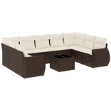  10-dijelni set vrtnih sofa od poliratana s jastucima smeđi | shoptok.hr