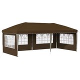 vidaXL Rastezljivi šator za svadbe - šator za zabave 575 x 289 x 245 cm Sivosmeđa - Sivosmeđa s 4 bočna zida | shoptok.hr