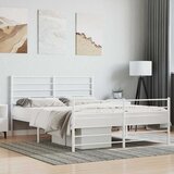 Metalni okvir kreveta uzglavlje i podnožje bijeli 120x190 cm | Eponuda.com
