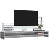 vidaXL Stojalo za zaslon betonsko sivo 100x24x13 cm iverna plošča | Shoptok.si