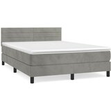 The Living Store Box spring postelja z vzmetnico svetlo siv 140x190 cm žamet - Box Spring Postelja, (21491465) | Shoptok.si