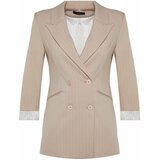 Trendyol Beige Premium Woven Blazer Jacket Cene