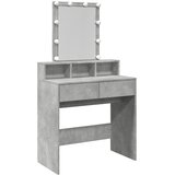  The Living Store Toaletna mizica z LED lučkami betonsko siva 80x41x144,5 cm - Toaletna Mizica, (21497282) | Shoptok.si