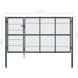 vidaXL vrtna vrata sa stupovima čelična 350 x 140 cm antracit | shoptok.hr