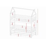 Molarem Home Drveni dječji krevet na kat Iga s tri kreveta i ladicom - olive - 180x80 cm - Bez madraca | shoptok.hr