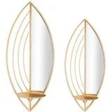 Zidni svijećnjak leaf set 2 kom cm 18x13x41-15x13x35