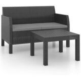 Maison Chic Seti vrtnega pohištva - Vrtna garnitura - Vrtni pohištvo set 2-delna z blazinami PP ratan antracitna, (21810995) | Shoptok.si