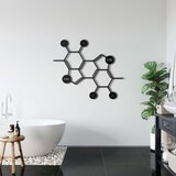 Wallxpert metalni zidni ukras 5214, strukturna formula molekula sa dva indolna prstena, 45 x 37 cm, crni Cene