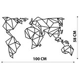 WALLXPERT Zidna dekoracija Mapa svijeta, 100x59 cm, 1,2 mm, crna | Eponuda.ba
