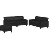  3-dijelni set sofa crna od umjetne kože | shoptok.hr