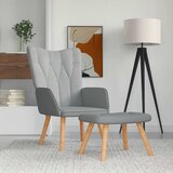  Stolica za opuštanje s osloncem za noge svjetlosiva od tkanine | shoptok.hr