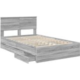  Krevetna konstrukcija Siva Sonoma 120 x 190 cm Inženjersko Drvo | shoptok.hr