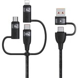 Usams KABEL U85 6IN1 USB-C USB MICRO-USB ZA LIGHTNING 1.2M 100W ČRN, (22057742) | Shoptok.si