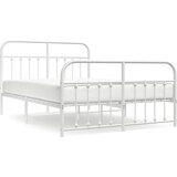  Metalni okvir kreveta uzglavlje i podnožje bijeli 140x200 cm | shoptok.hr
