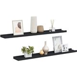  Zidne police za fotografije 2 kom crne 80 x 9 x 3 cm MDF | shoptok.hr
