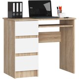 AKORD A-6 Računalniška Miza, Leva Izvedba, Hrast Sonoma/Bela, (5000332923) | Shoptok.si