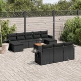  11-dijelni set vrtnih sofa od poliratana s jastucima crni | shoptok.hr