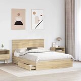 Postelja s shranjevanjem z vzglavjem Sonoma hrast 140 x 200 cm, (5000106672) | Shoptok.si