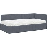  Kutni okvir kreveta s madracem Tamno siva 90 x 200 cm Baršun | shoptok.hr