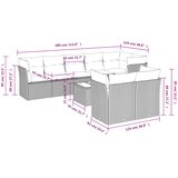  9-dijelni set vrtnih sofa od poliratana s jastucima sivi | shoptok.hr
