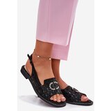 S. BARSKI Leather Sandals With Decoration On Flat Heel S.Barski | Shoptok.si