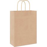  Papirnate vrećice 250 kom s ručkama smeđe 26x12x35 cm | shoptok.hr